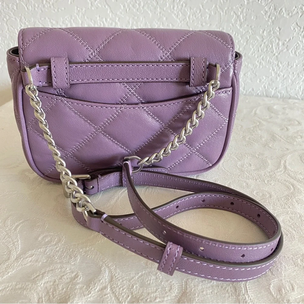 TORY BURCH lavender quilted leather Willa Belt Bag